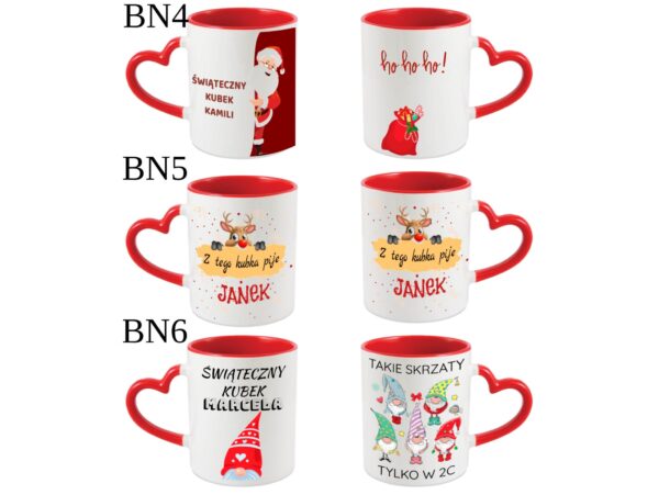 KUBEK DO SUBLIMACJI 330ML CZERWONY UCHWYT SERCE