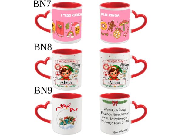 KUBEK DO SUBLIMACJI 330ML CZERWONY UCHWYT SERCE