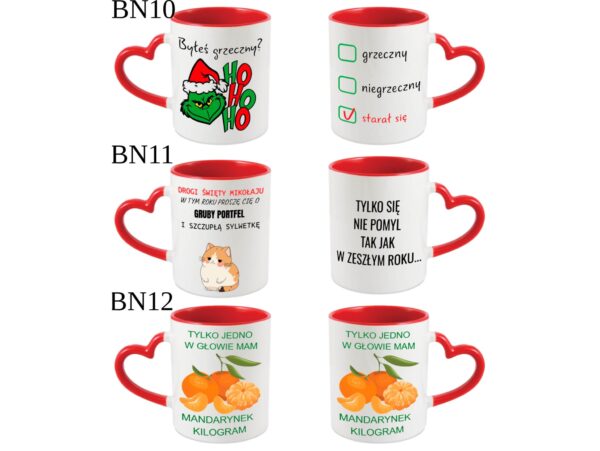 KUBEK DO SUBLIMACJI 330ML CZERWONY UCHWYT SERCE