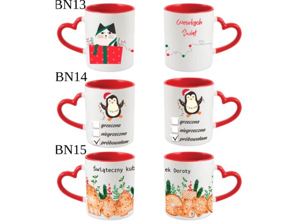 KUBEK DO SUBLIMACJI 330ML CZERWONY UCHWYT SERCE