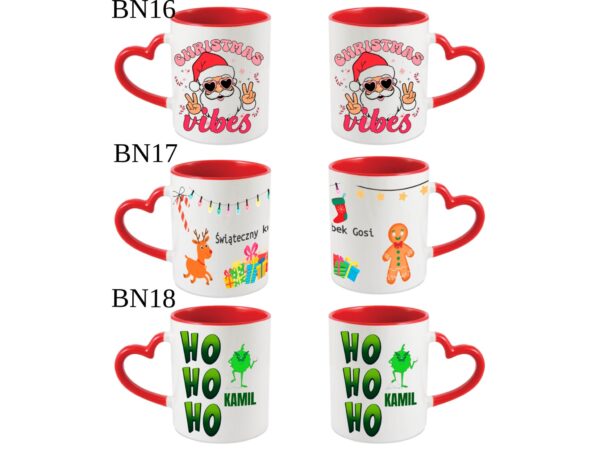 KUBEK DO SUBLIMACJI 330ML CZERWONY UCHWYT SERCE