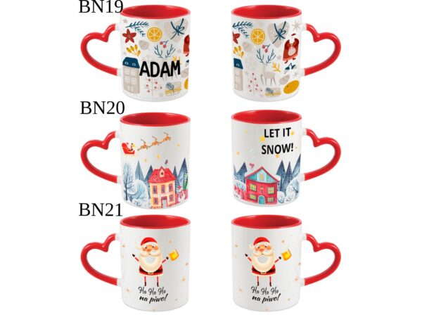 KUBEK DO SUBLIMACJI 330ML CZERWONY UCHWYT SERCE