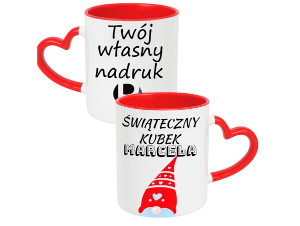 KUBEK DO SUBLIMACJI 330ML CZERWONY UCHWYT SERCE