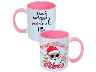 KUBEK DO SUBLIMACJI 330ML RÓŻOWY UCHWYT