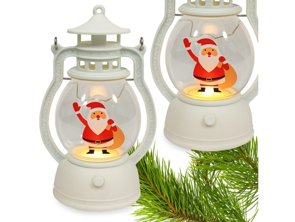 LAMPION LATARENKA ŚWIĄTECZNA LED 15,5CM - biały