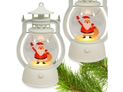 LAMPION LATARENKA ŚWIĄTECZNA LED 15,5CM - biały