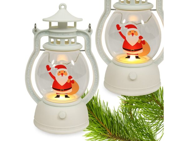 LAMPION LATARENKA ŚWIĄTECZNA LED 15,5CM - biały