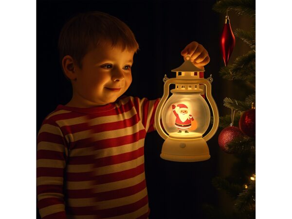 LAMPION LATARENKA ŚWIĄTECZNA LED 15,5CM - biały