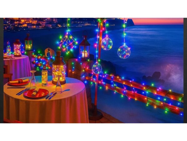 LAMPKI 200 LED DRUCIKI SOLARNE - multikolor