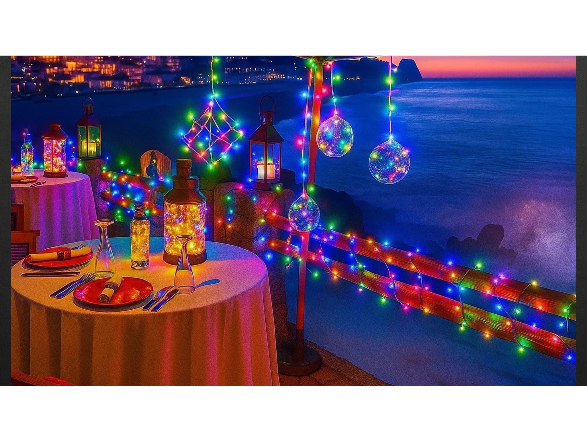 LAMPKI 200 LED DRUCIKI SOLARNE - multikolor