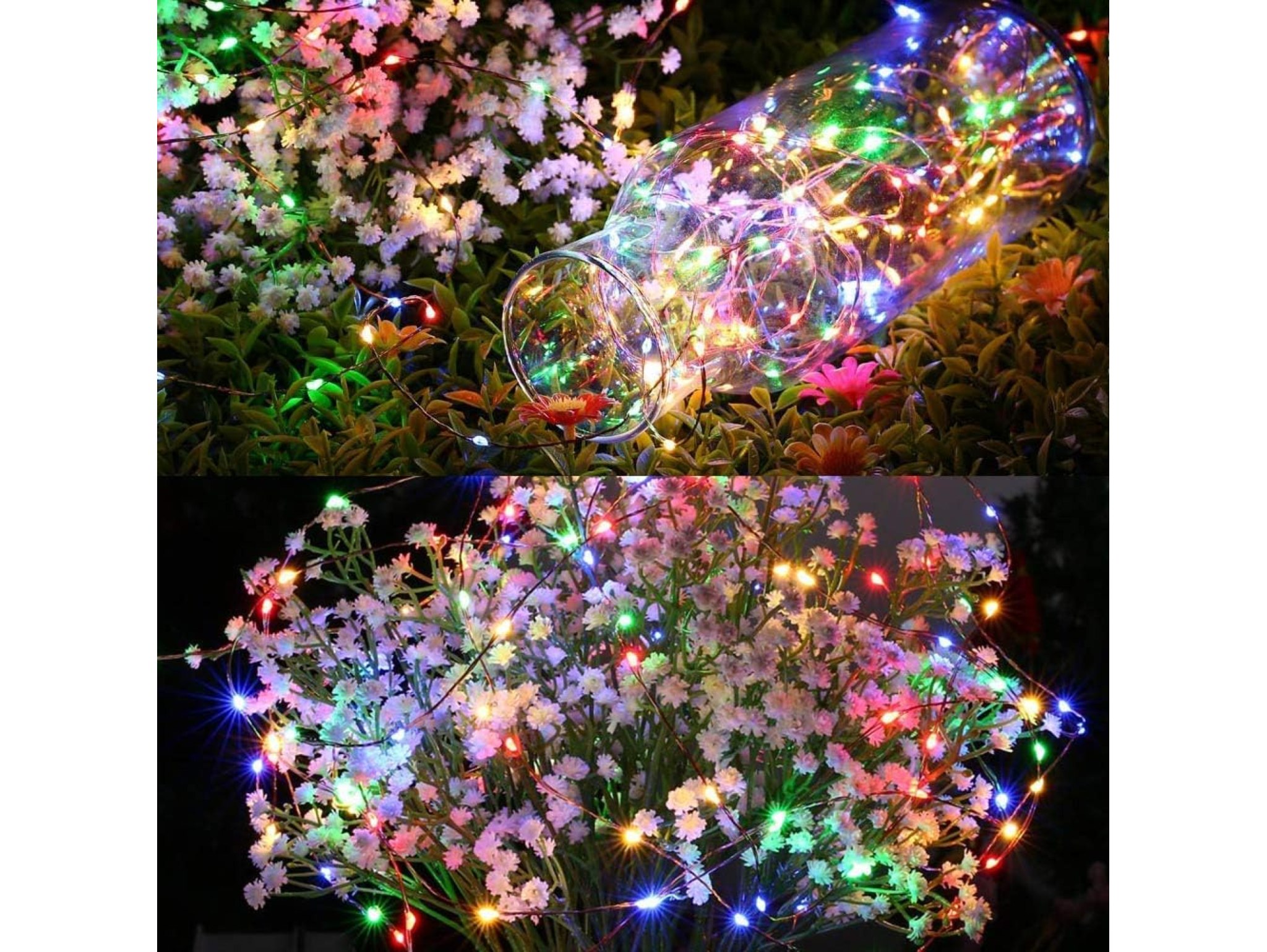 LAMPKI 200 LED DRUCIKI SOLARNE - multikolor