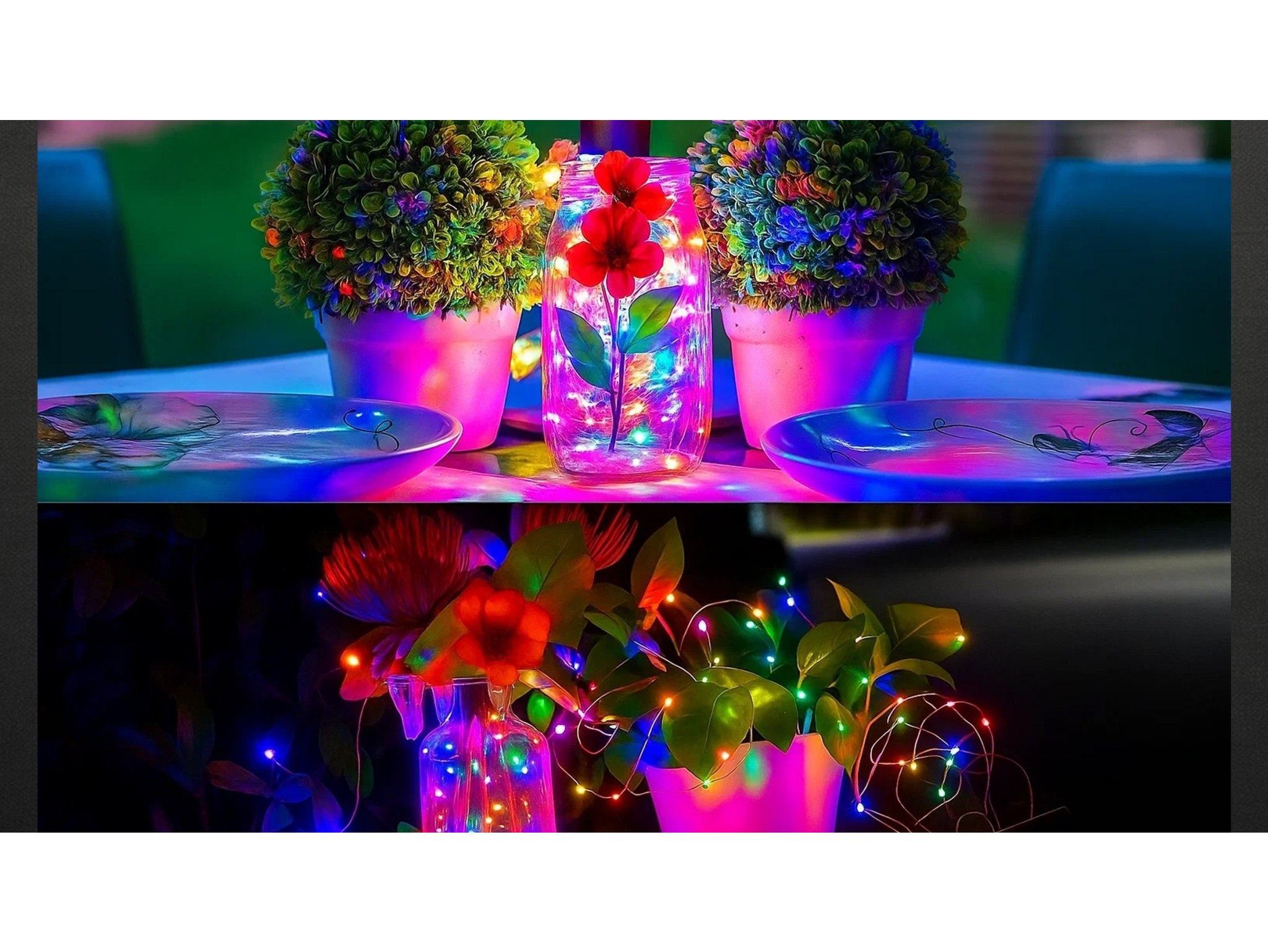 LAMPKI 200 LED DRUCIKI SOLARNE - multikolor