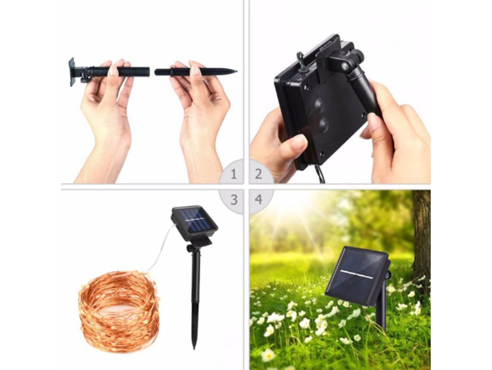 LAMPKI 200 LED DRUCIKI SOLARNE - multikolor