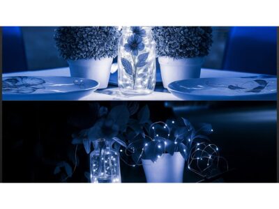 LAMPKI 200 LED DRUCIKI SOLARNE - zimny biały