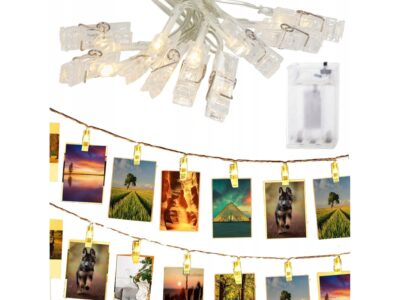 LAMPKI NA BATERIE KLAMERKI DO ZDJĘĆ 10 LED 1,5M