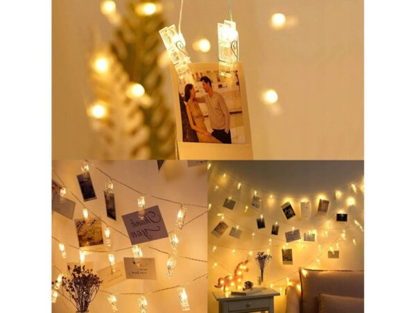 LAMPKI NA BATERIE KLAMERKI DO ZDJĘĆ 10 LED 1,5M