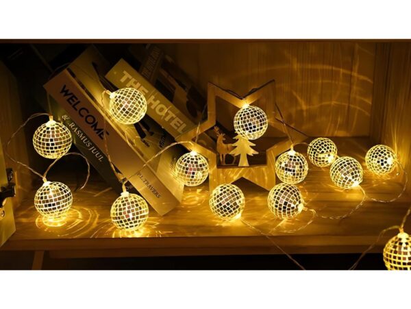 LAMPKI NA BATERIE KULA DISCO 10 LED 1,5M (3,5cm)