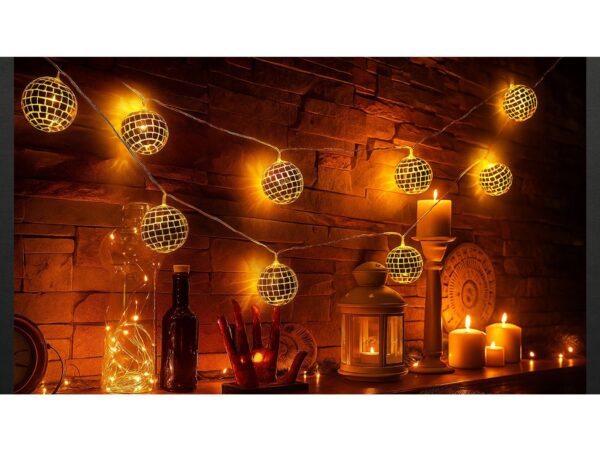 LAMPKI NA BATERIE KULA DISCO 10 LED 1,5M (3,5cm)