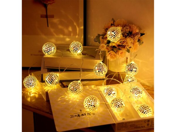 LAMPKI NA BATERIE KULA DISCO 10 LED 1,5M (3,5cm)
