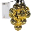 LAMPKI NA BATERIE KULA MAROKAŃSKA METAL 10 LED 1,5M