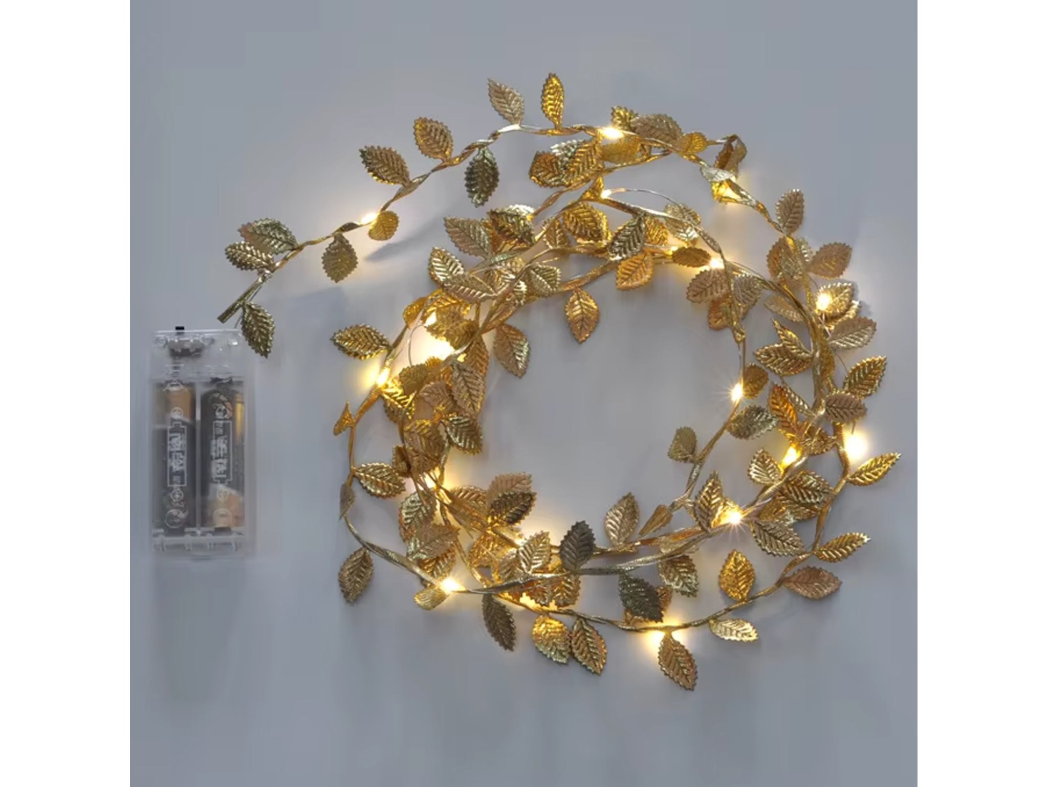 LAMPKI NA BATERIE ZŁOTE LISTKI 20 LED