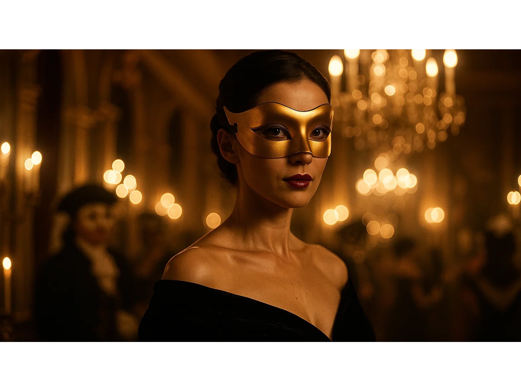 MASKA WENECKA PRZEBRANIE - złoty