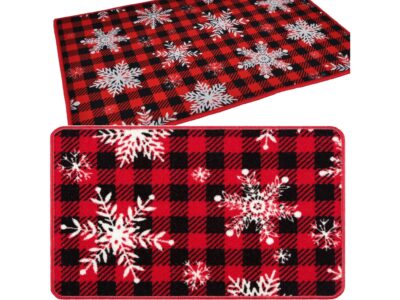 MATA DYWANIK ŁAZIENKOWY ANTYPOŚLIZGOWY ŚWIĄTECZNY 40x60 - płatki śniegu