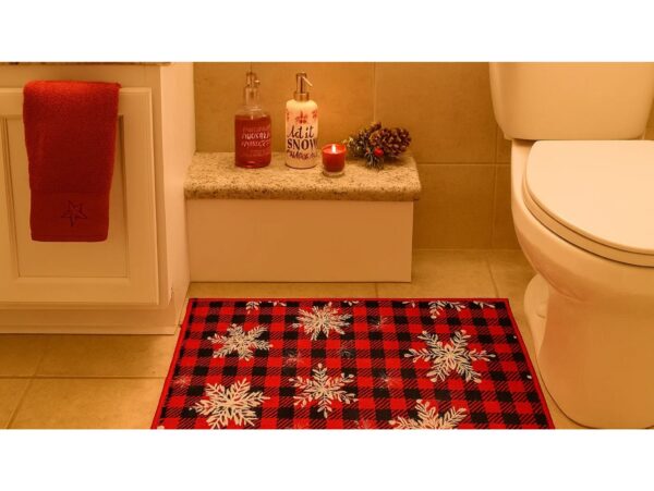 MATA DYWANIK ŁAZIENKOWY ANTYPOŚLIZGOWY ŚWIĄTECZNY 40x60 - płatki śniegu