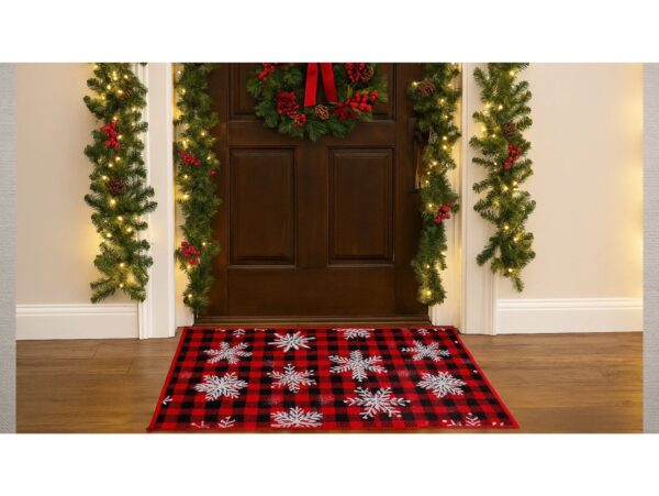 MATA DYWANIK ŁAZIENKOWY ANTYPOŚLIZGOWY ŚWIĄTECZNY 40x60 - płatki śniegu