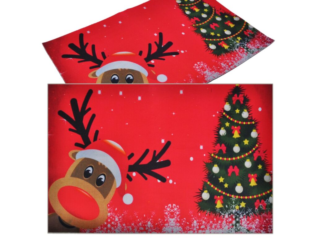 MATA DYWANIK ŁAZIENKOWY ANTYPOŚLIZGOWY ŚWIĄTECZNY 40x60 - renifer choinka