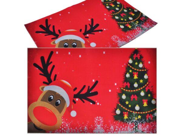 MATA DYWANIK ŁAZIENKOWY ANTYPOŚLIZGOWY ŚWIĄTECZNY 40x60 - renifer choinka