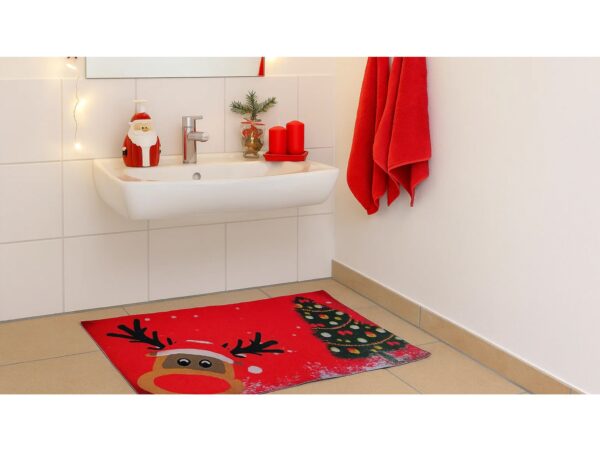 MATA DYWANIK ŁAZIENKOWY ANTYPOŚLIZGOWY ŚWIĄTECZNY 40x60 - renifer choinka