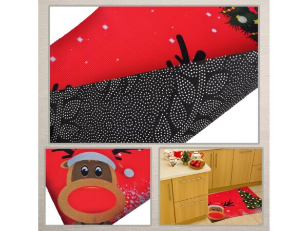 MATA DYWANIK ŁAZIENKOWY ANTYPOŚLIZGOWY ŚWIĄTECZNY 40x60 - renifer choinka