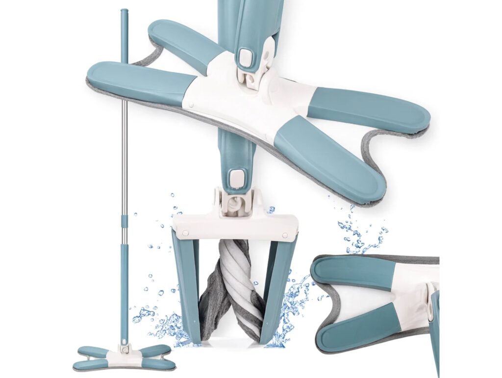 MOP PŁASKI Z WYCISKACZEM - biało-niebieski