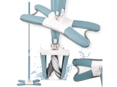 MOP PŁASKI Z WYCISKACZEM - biało-niebieski