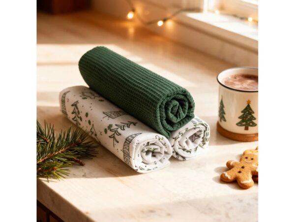 MORAJ ŚCIERKA KUCHENNA ŚWIĄTECZNA PREZENT 40x70 3SZT - zielony