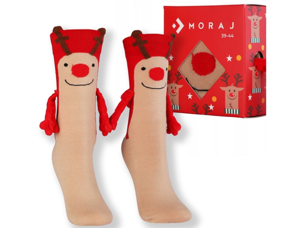 MORAJ SKARPETKI SKARPETY MAGNETYCZNE ŚWIĄTECZNE - renifer