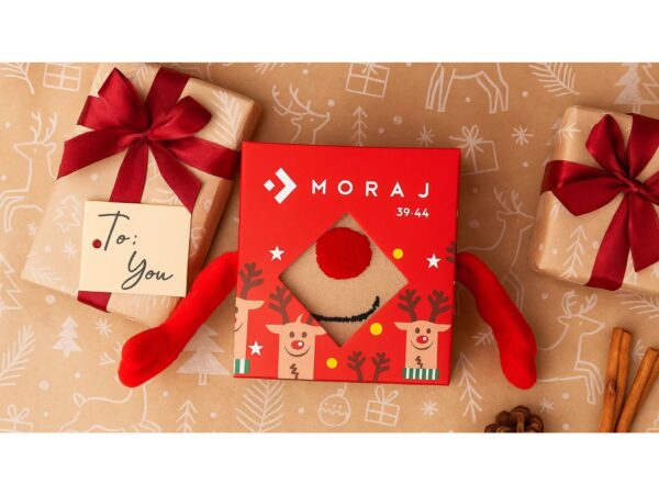 MORAJ SKARPETKI SKARPETY MAGNETYCZNE ŚWIĄTECZNE - renifer