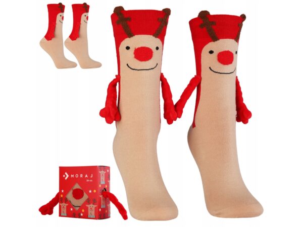 MORAJ SKARPETKI SKARPETY MAGNETYCZNE ŚWIĄTECZNE - renifer