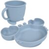 NACZYNIA SILIKONOWE DLA DZIECI DO KARMIENIA ZESTAW - niebieski