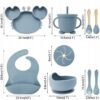 NACZYNIA SILIKONOWE DLA DZIECI DO KARMIENIA ZESTAW - niebieski