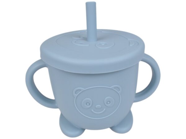 NACZYNIA SILIKONOWE DLA DZIECI DO KARMIENIA ZESTAW - niebieski