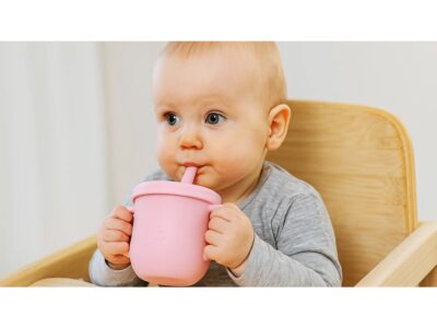 NACZYNIA SILIKONOWE DLA DZIECI DO KARMIENIA ZESTAW - różowy