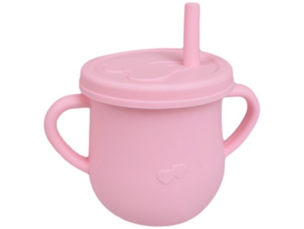 NACZYNIA SILIKONOWE DLA DZIECI DO KARMIENIA ZESTAW - różowy