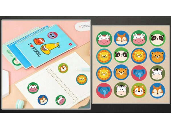 NAKLEJKI MOTYWACYJNE ROLKA 500SZT - zwierzęta 2