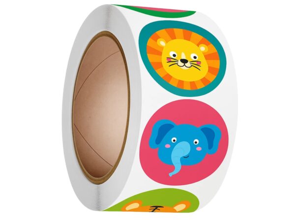 NAKLEJKI MOTYWACYJNE ROLKA 500SZT - zwierzęta 2