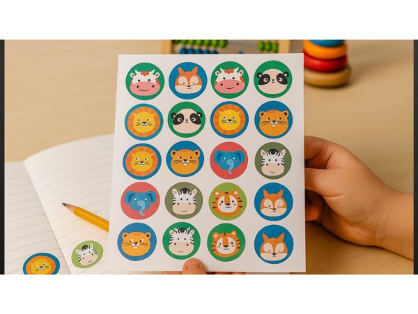 NAKLEJKI MOTYWACYJNE ROLKA 500SZT - zwierzęta 2