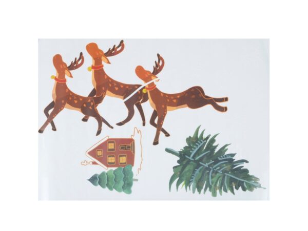 NAKLEJKI NA OKNO ŚWIĄTECZNE 48x34 2 ARKUSZE - sanie