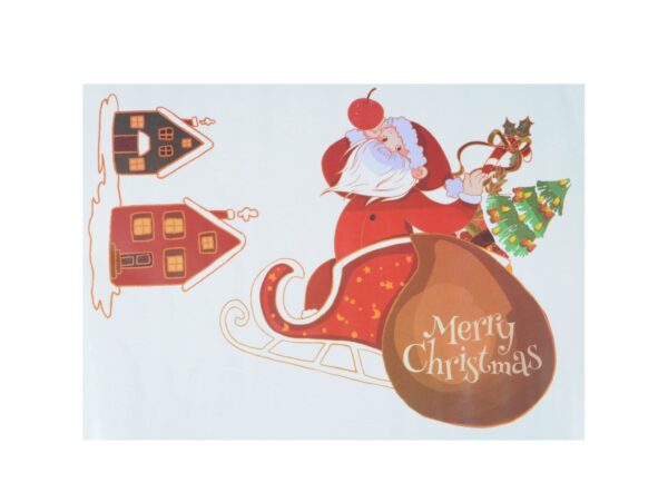 NAKLEJKI NA OKNO ŚWIĄTECZNE 48x34 2 ARKUSZE - sanie