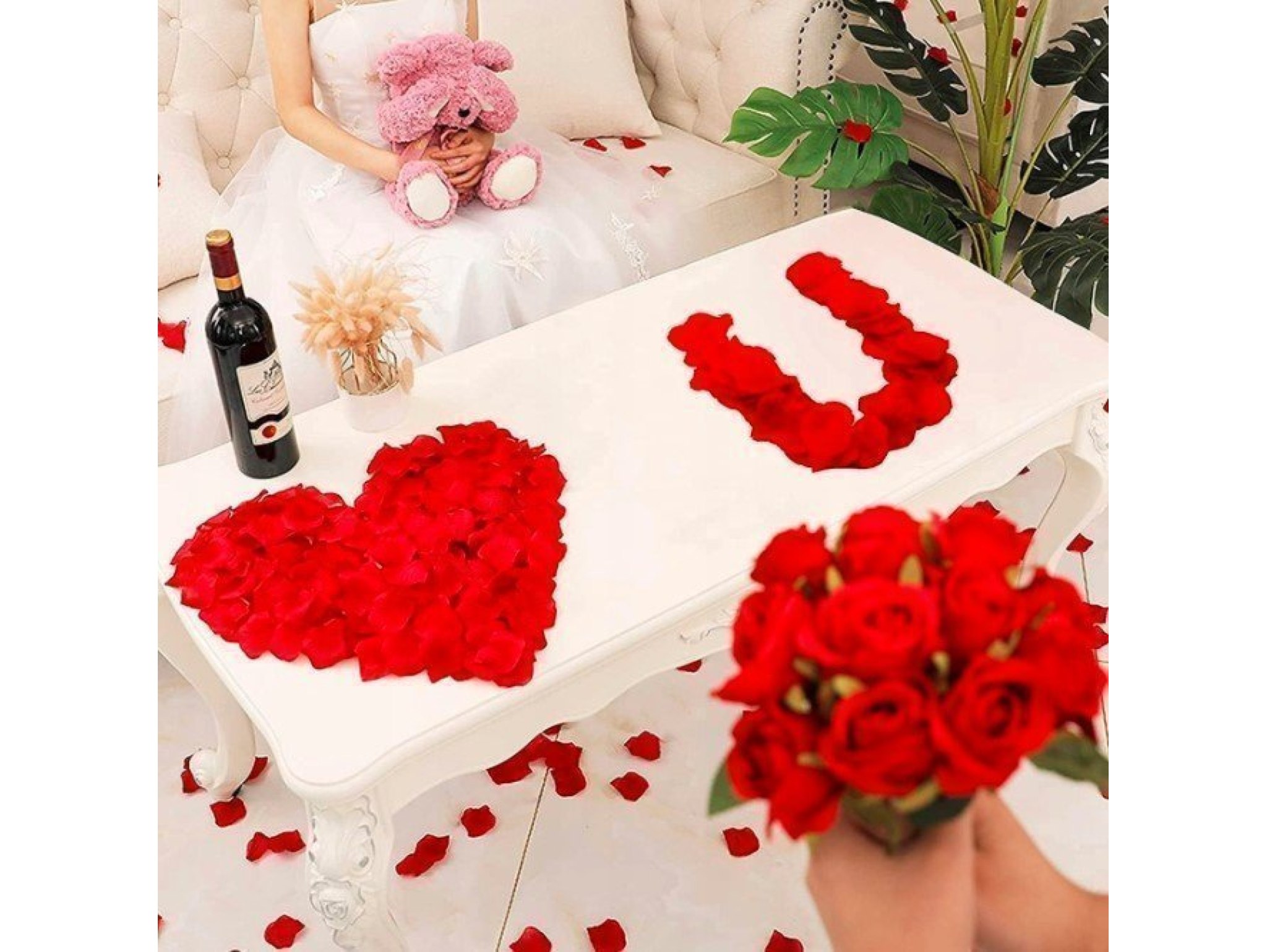 PŁATKI RÓŻ DO DEKORACJI 100SZT - czerwony